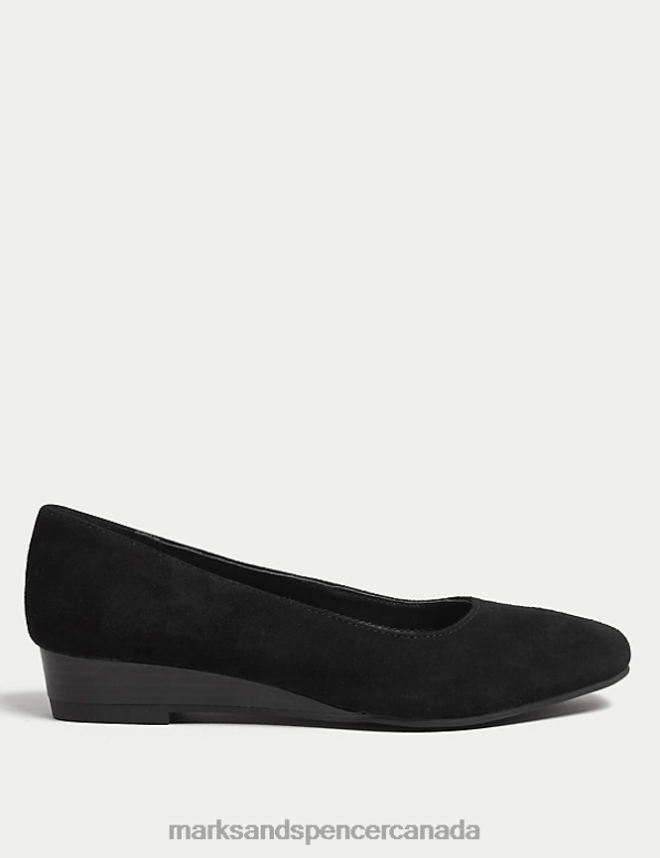 Marks and Spencer near me - Women Black Footwear Marks & Spencer Suede Wedge Pumps 20VTD1424