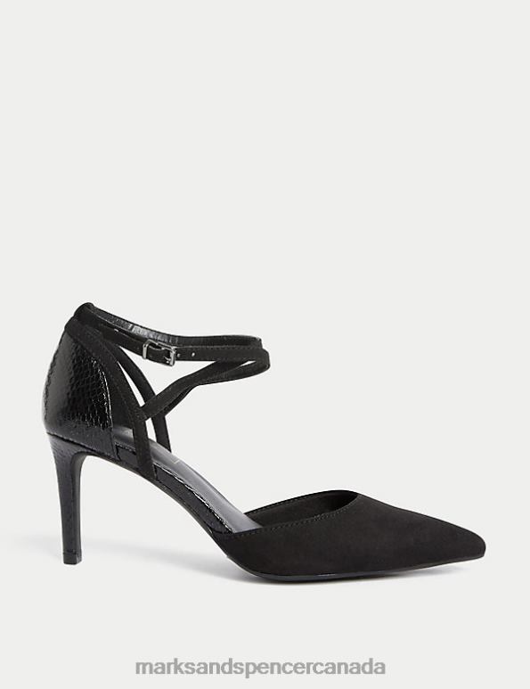 Marks and Spencer near me - Women Black Footwear Marks & Spencer Wide Fit Stiletto Heel Court Shoes 20VTD3003