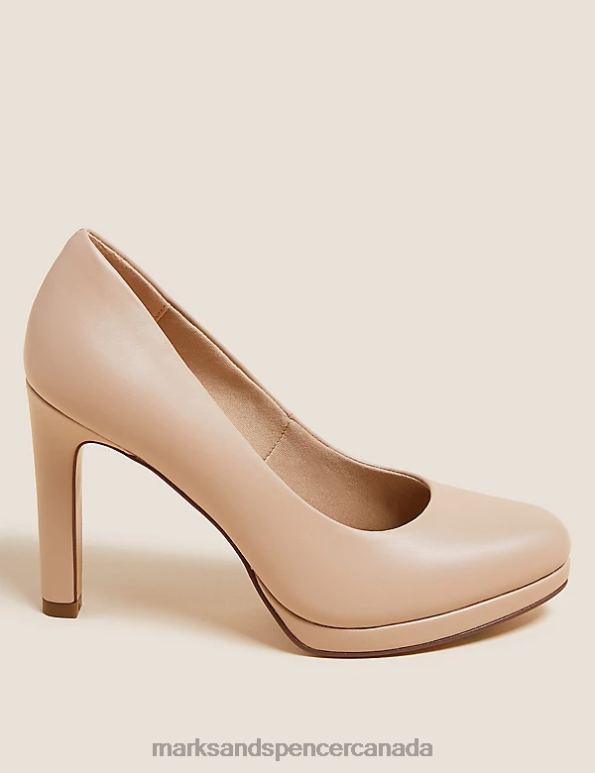 Marks and Spencer Canada - Women Dark Almond Footwear Marks & Spencer Platform Court Shoes 20VTD1937