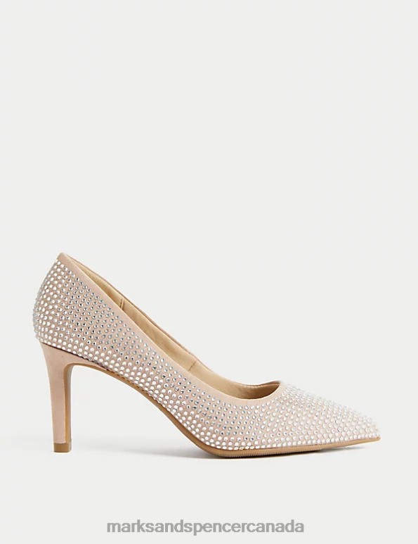 Marks and Spencer near me - Women Natural Mix Footwear Marks & Spencer Sparkle Stiletto Heel Pointed Court Shoes 20VTD3189