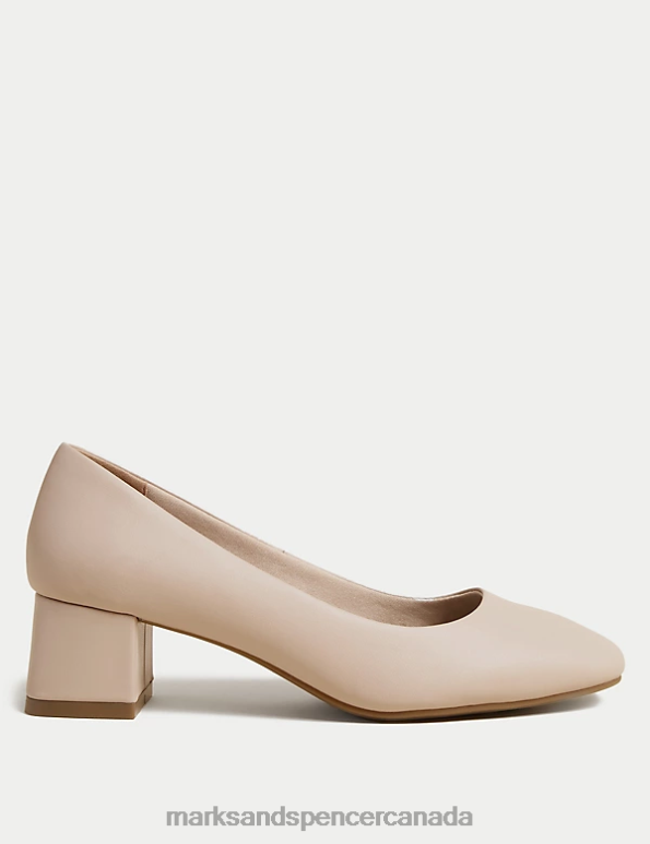 Women Opaline Footwear Marks & Spencer Wide Fit Block Heel Square Toe Shoes 20VTD3210 - Marks and Spencer online