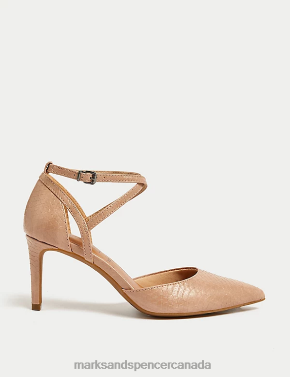 Marks and Spencer Canada - Women Pale Blush Footwear Marks & Spencer Wide Fit Stiletto Heel Court Shoes 20VTD2994