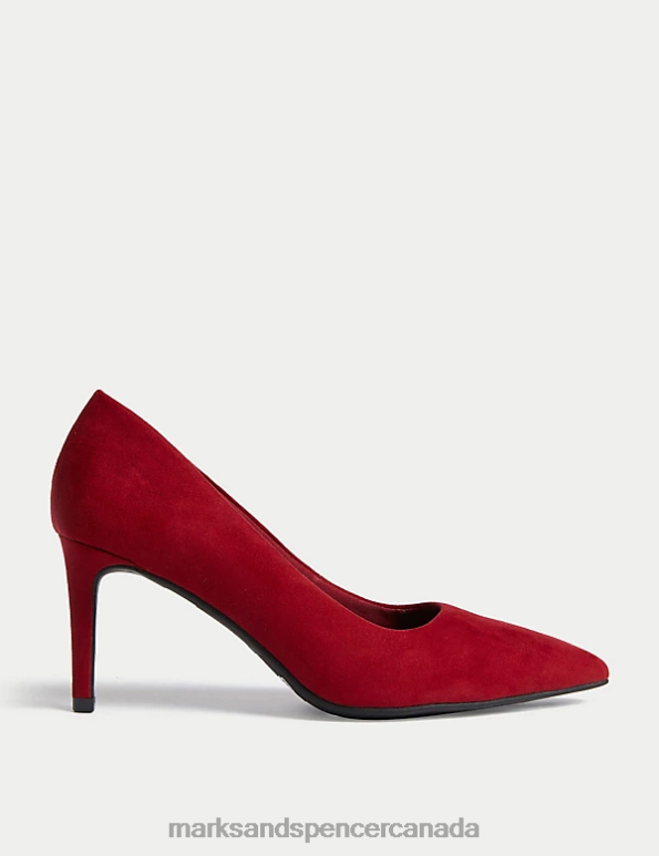 Marks and Spencer sale - Women Red Footwear Marks & Spencer Slip On Stiletto Heel Pointed Court Shoes 20VTD2276