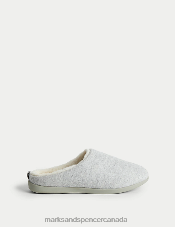 Women Grey Mix Footwear Marks & Spencer Mule Slippers with Secret Support 20VTD2278 - Marks and Spencer Canada locations