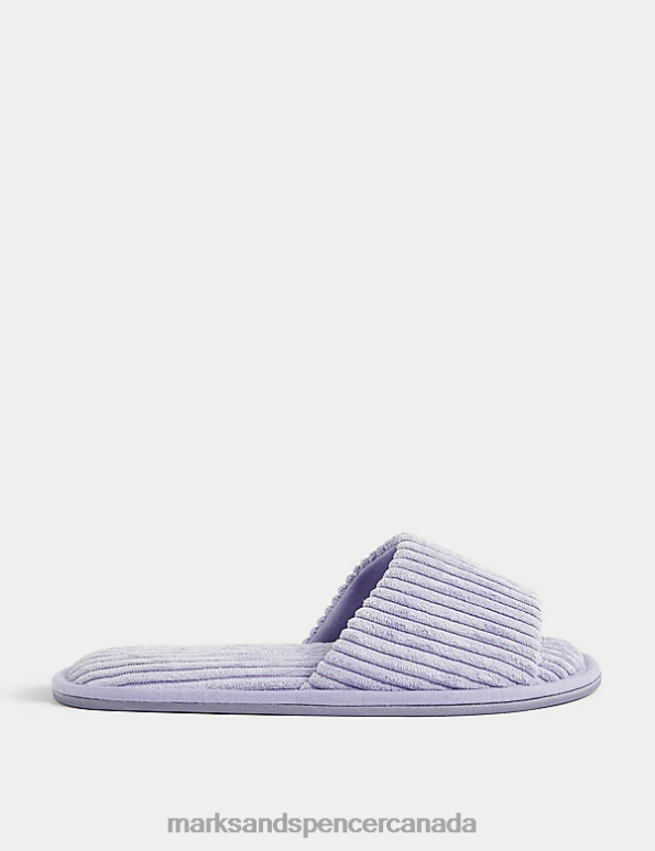 Women Lilac Footwear Marks & Spencer Open Toe Mule Slippers 20VTD1094 - Marks and Spencer Canada locations