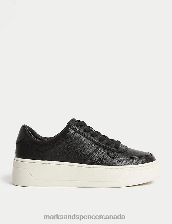 Marks and Spencer Canada - Women Black Mix Footwear Marks & Spencer Suede Lace Up Chunky Trainers 20VTD3446