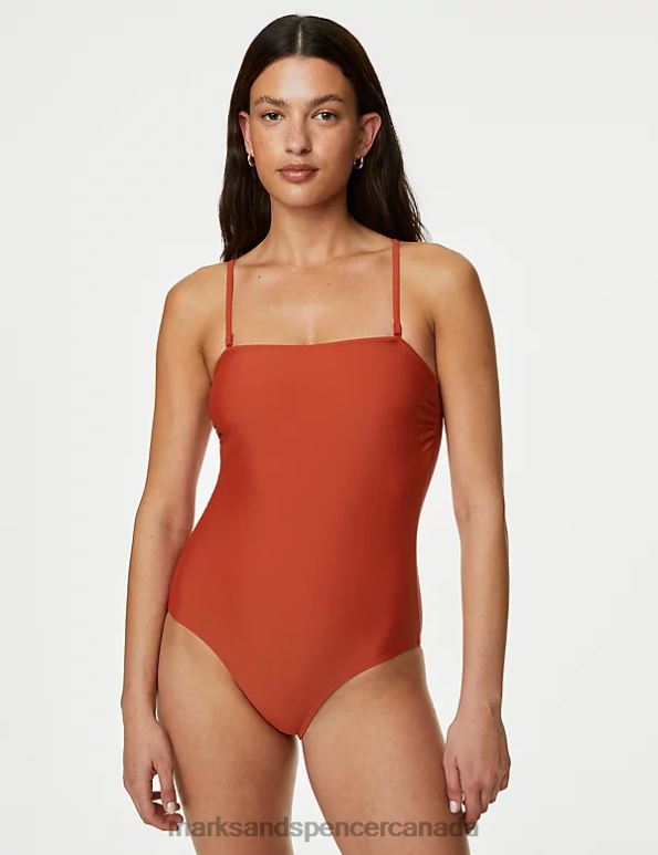 Women Copper Swimwear & Beachwear Marks & Spencer Bandeau Swimsuit 20VTD2624 - Marks and Spencer online